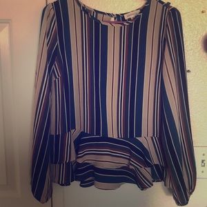 Multi colored striped top  size L